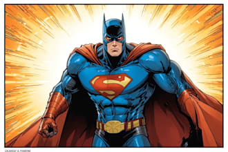 comic book illustration, marvel comic superhero