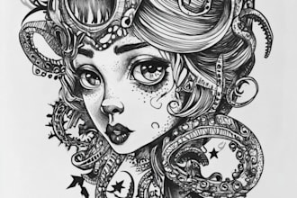 custom an abstract black tattoo design