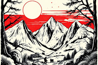 create awesome linocut illustration art