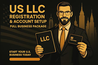 do US llc registration, account setup, debit card and prove all address