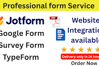 design a google form, typeform, and online survey forms