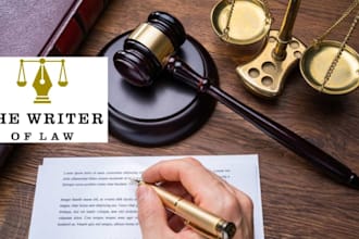 conduct legal research, write and research law application