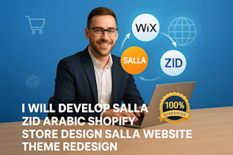 develop salla zid arabic shopify store design salla website theme redesign