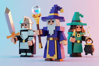 make a voxel characters for nft, sandbox, etc