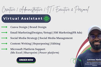 be your creative VA executive VA canva virtual assistant, social media manager
