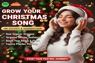 grow your christmas song with genuine spotify and soundcloud promotion playlist