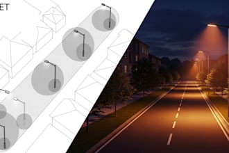 2d 3d street lighting, interior and exterior lighting design using autocad