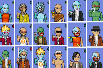 design pixel art cryptopunk nft avatars rare blockchain opensea collection