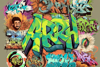create graffiti illustration for your logo or
