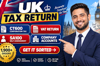 file UK company accounts, ct600, vat return and self assessment sa100