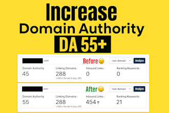 increase da 45 plus moz da increase of your website