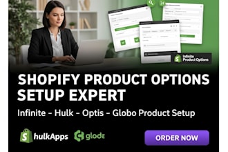 setup shopify store infinite product hulk product optis globo product website