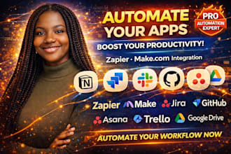 automate notion jira slack github asana google drive zapier make com integration