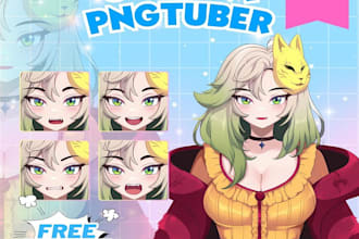 draw a custom pngtuber veadotube character model for twitch or youtube streaming