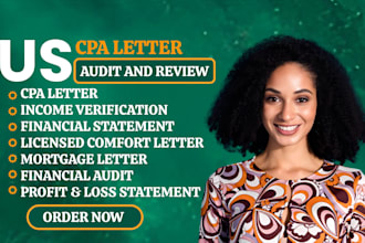 prepare CPA audited financial statements and verification letters