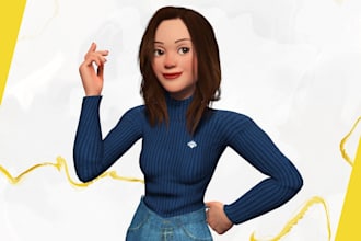 create detailed realistic 3d toon character for games, films and cinematic