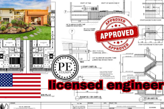 provide licensed architectural  structural pe stamp for permit approval