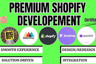 create premium shopify store website design shopify expert spocket aliexpress