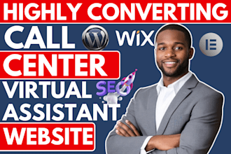 design a responsive call center , customer support, virtual assistant  website