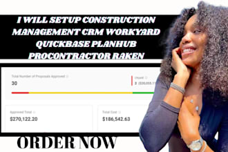 setup construction management crm workyard quickbase planhub procontractor raken