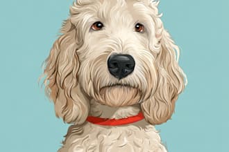 create disney pet portrait illustration