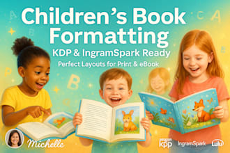 children book formatting, kindle ebook formatting, kdp paperback book formatting