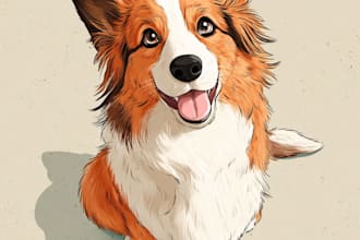 create disney pet portrait illustration