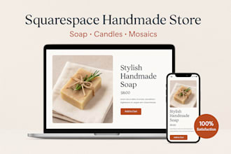 design a beautiful squarespace handmade crafts ecommerce website