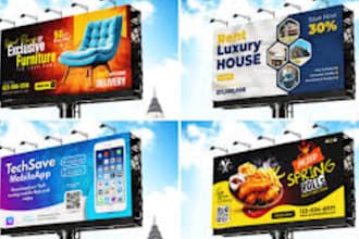 design billboard, roll up banner, outdoor signage, and retractable advert