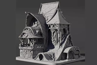design 3d terrain collectible rpg tabletop mini, fantasy diorama, resin 3d print
