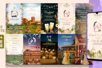 design a beautiful digital wedding invitation card