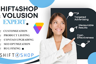 build 3dcart volusion ekm surecart fix bugs in shift4shop products store design