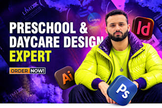 design preschool, daycare and kindergarten flyers and posters