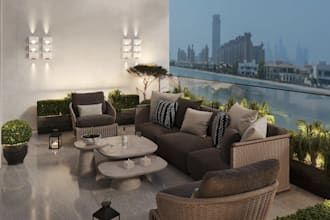 redesign rooftop terrace,balcony,outdoor loungue, wellness area,converation pit