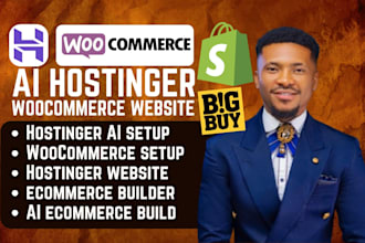 build ai hostinger ecommerce website with woocommerce setup and optimization