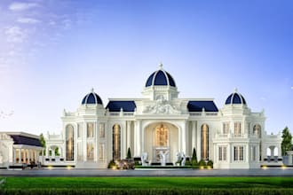 remodel 3d architectural classic house design, cgi luxury mansion,elevation plan