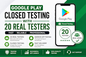 do google play closed testing with 20 real app testers