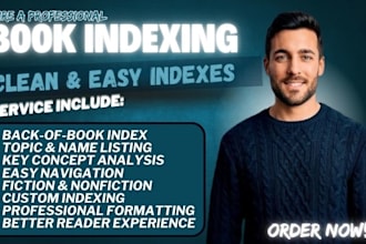 professionally create a back of book index for your manuscript or ebook