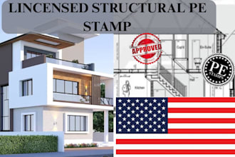 review and stamp as licensed engineer pe stamp for oregon new jersey, california