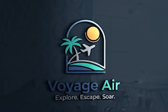 make vintage mascot gorgeous vacation and airline logo design