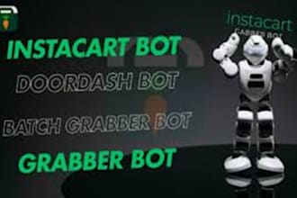 develop grabber bot, shopper bot, slack bot, ai model bot, shipt bot, uber bot