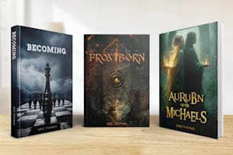 design a professional book cover, ebook cover, and custom character illustration
