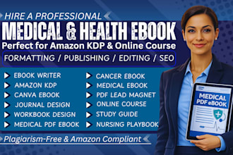 write medical ebook, fitness, workbook, nursing playbook, ebook writer, pharmacy