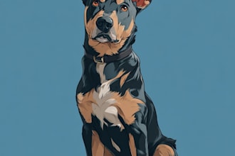 create an disney pet portrait illustration