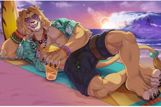 draw furry fursona character reference sheet furry anthro nsfw fursuit ref sheet