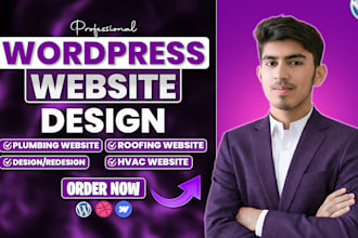 design wordpress plumbing  website,roofing website,construction and hvac website
