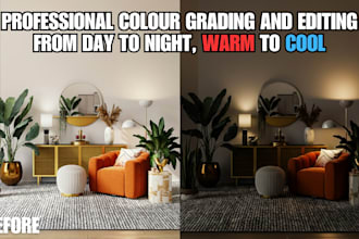 do colour grading and day to night scene photoshop editing