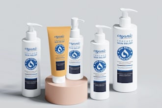 design luxury cosmetic product packaging and label design