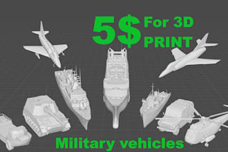 create a 3d model of military vehicles for 3d printing