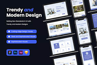 design a modern website UI UX in figma or adobe